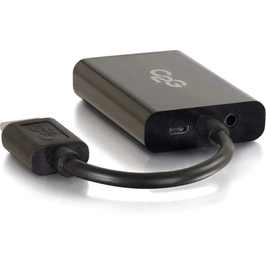 C2G HDMI to VGA Adapter Converter Dongle with Stereo Audio M/F - Black — 41351