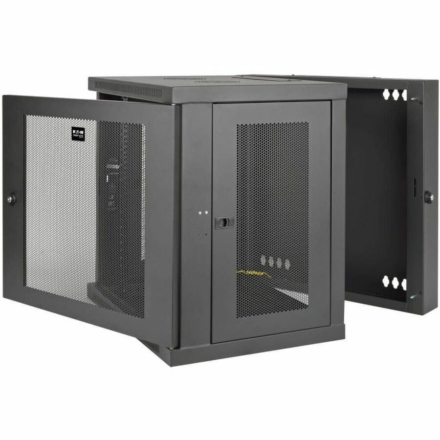 Eaton Tripp Lite Series SmartRack 10U Low-Profile Switch-Depth Wall-Mount Small Rack Enclosure, Hinged Back — SRW10US