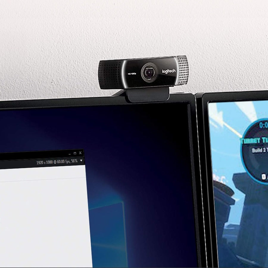 Logitech C922 Webcam - 2 Megapixel - 60 fps - USB 2.0 - 1 Each — 960-001087