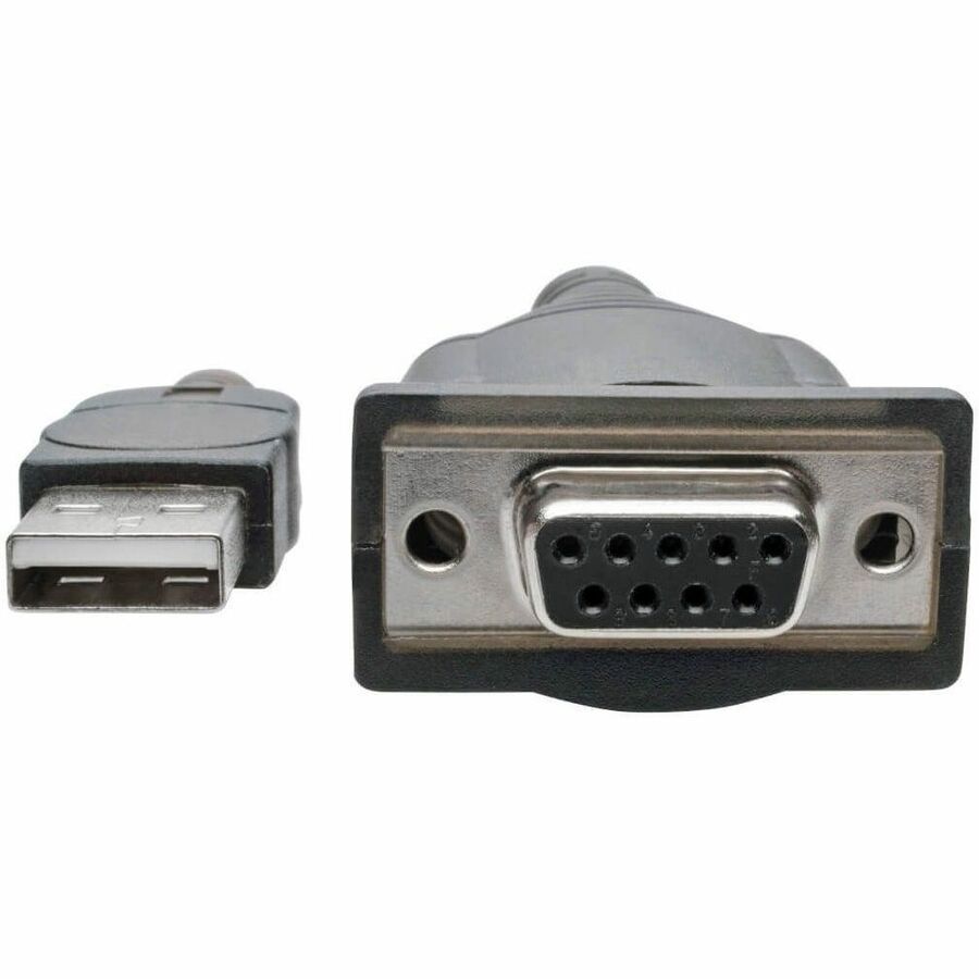 Eaton Tripp Lite Series USB to Null Modem Serial FTDI Adapter Cable with COM Retention (USB-A to DB9 M/F), 18-in. (45.72 cm) — U209-18N-NULL