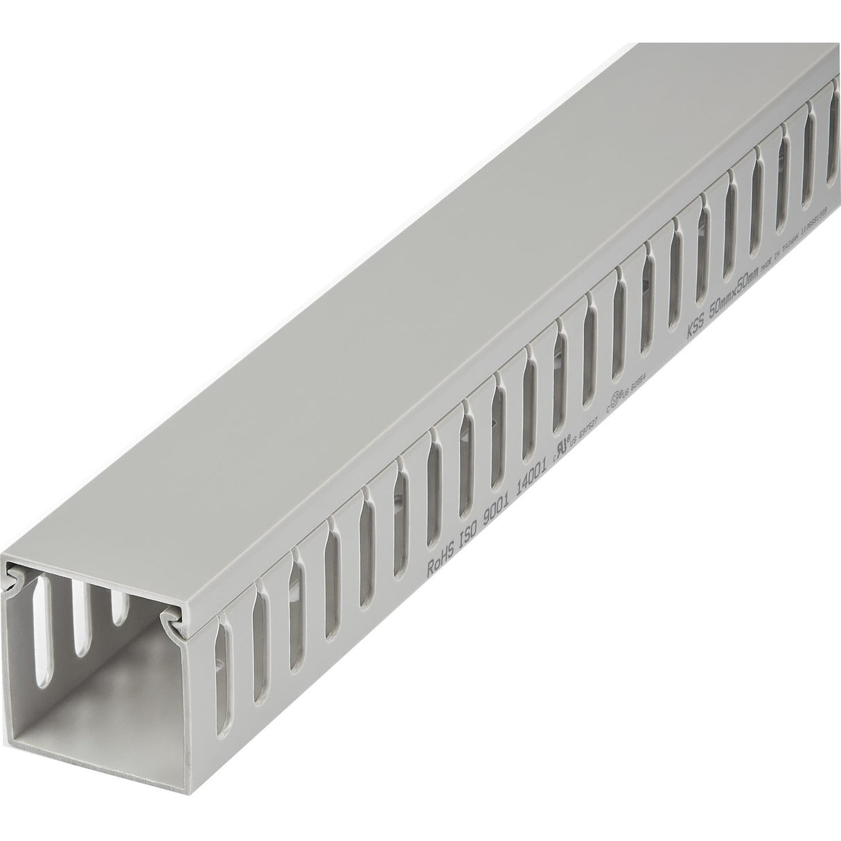 StarTech.com Cable Management Raceway with Cover 2"(50mm)W x 2"(50mm)H, 6.5ft(2m) length, 3/8"(8mm) Slots, Wall Wire Duct, UL Listed — CBMWD5050
