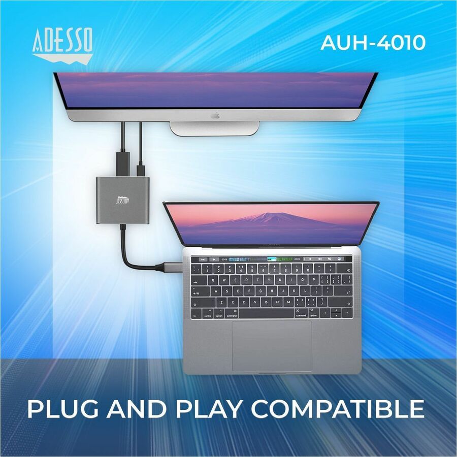 Adesso 3-IN-1 USB-C Multi-Port Docking Station (TAA Compliant) — AUH-4010