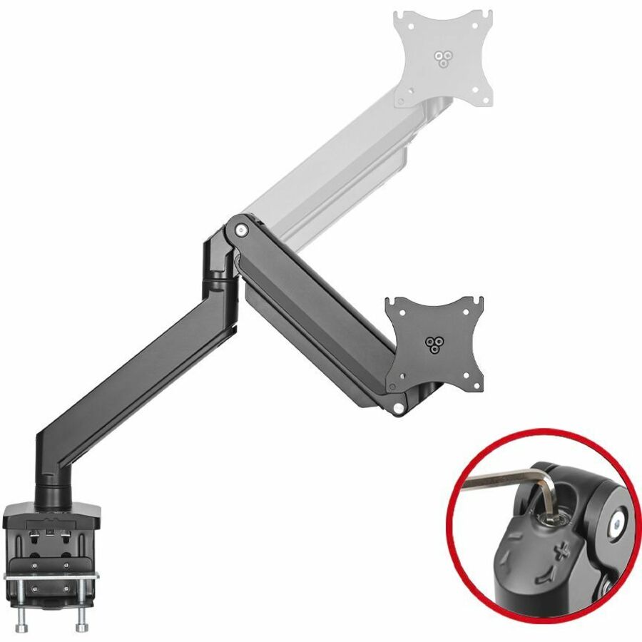 Single Monitor Heavy-Duty Premium Gas Spring Desk Mount - 17" to 43" , VESA 75x75, 100x100, 200x200mm — CE-MT2Z11-S1