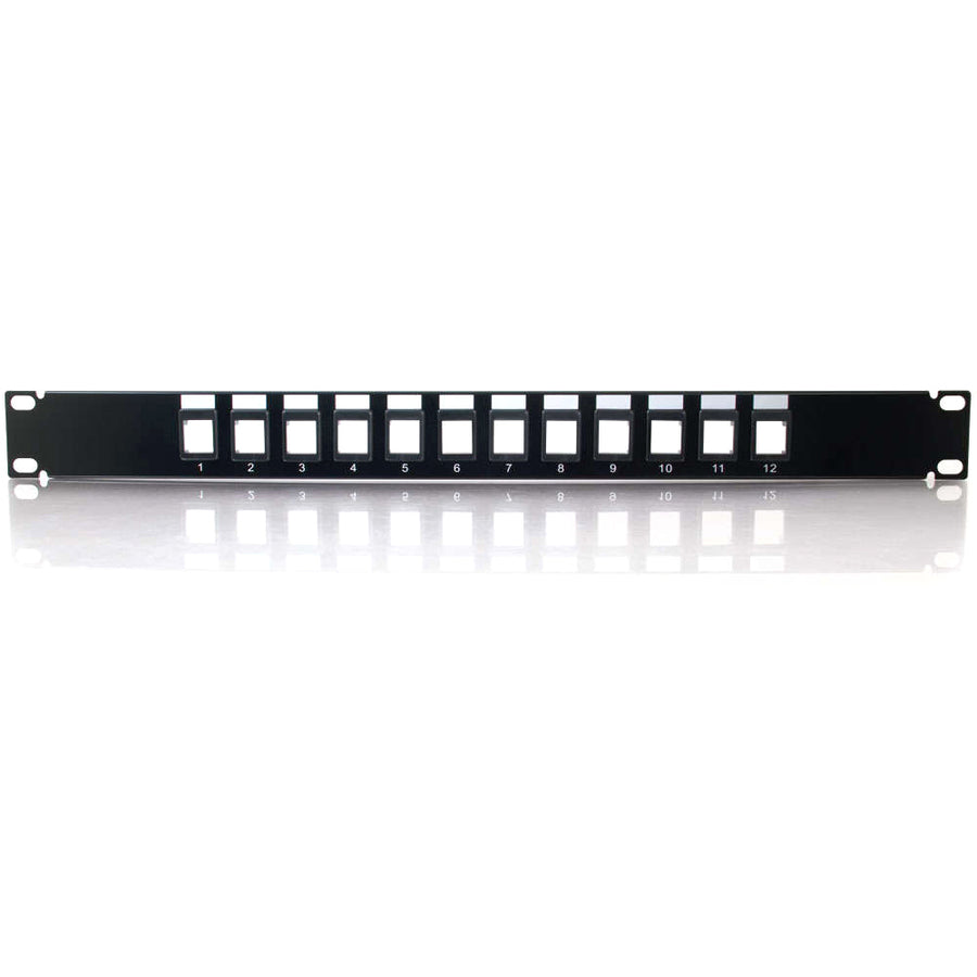 C2G 12-Port Blank Keystone/Multimedia Patch Panel — 03857