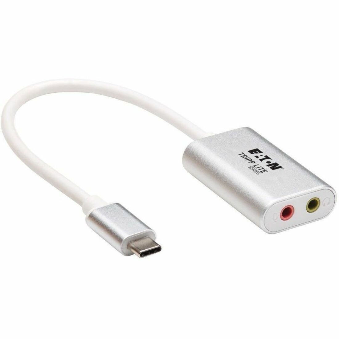 Eaton Tripp Lite Series 2-Port USB-C to 3.5 mm Stereo Audio Adapter - USB 2.0, Silver — U437-002