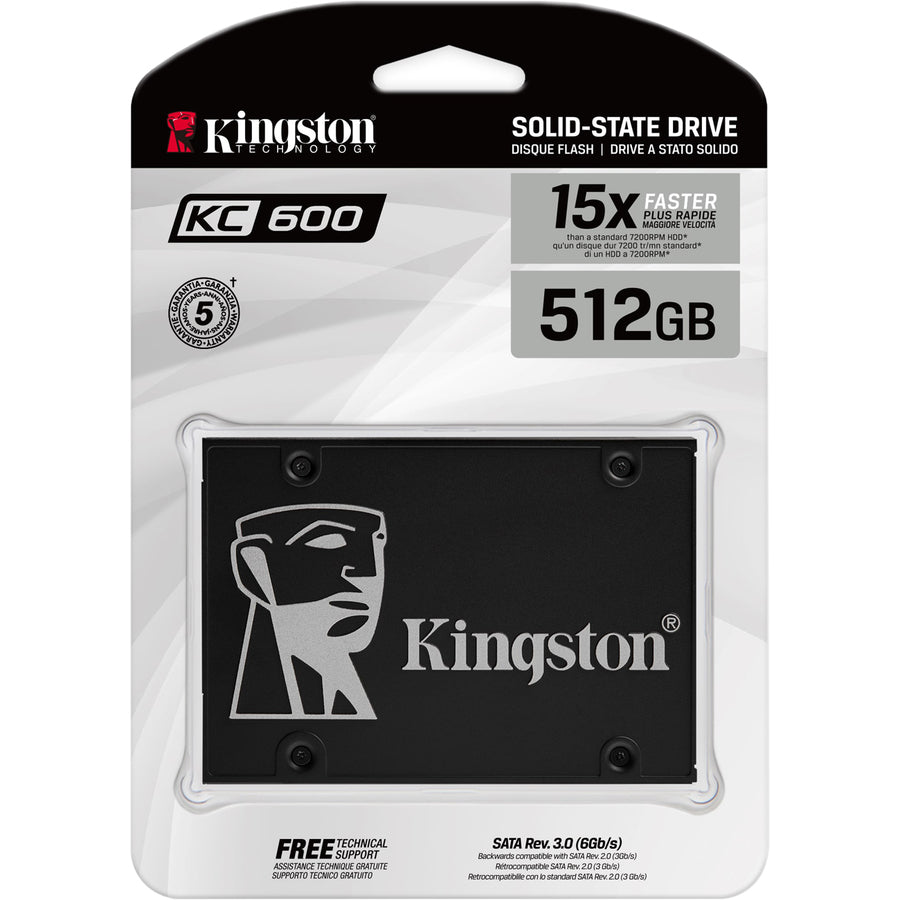 Kingston KC600 512 GB Solid State Drive - 2.5" Internal - SATA (SATA/600) — SKC600/512G