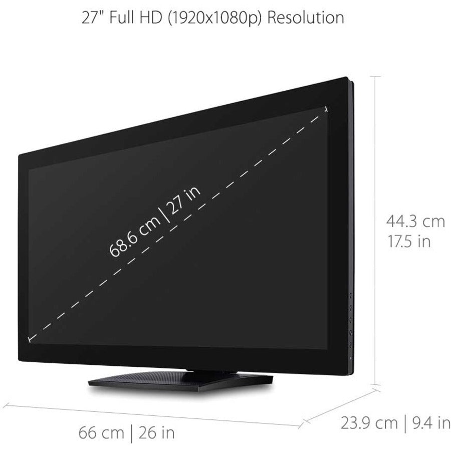 ViewSonic TD2760 27 Inch 1080p 10-Point Multi Touch Screen Monitor with Advanced Ergonomics RS232 HDMI and DisplayPort — TD2760
