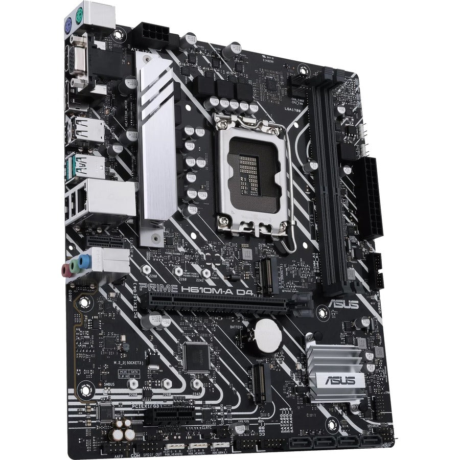 Asus Prime H610M-A D4-CSM Desktop Motherboard - Intel H610 Chipset - Socket LGA-1700 - Micro ATX — PRIMEH610M-AD4-CSM