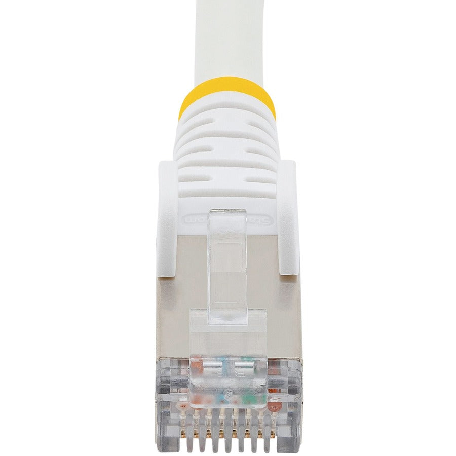 StarTech.com 6ft CAT6a Ethernet Cable, White Low Smoke Zero Halogen (LSZH) 10 GbE 100W PoE S/FTP Snagless RJ-45 Network Patch Cord — NLWH-6F-CAT6A-PATCH