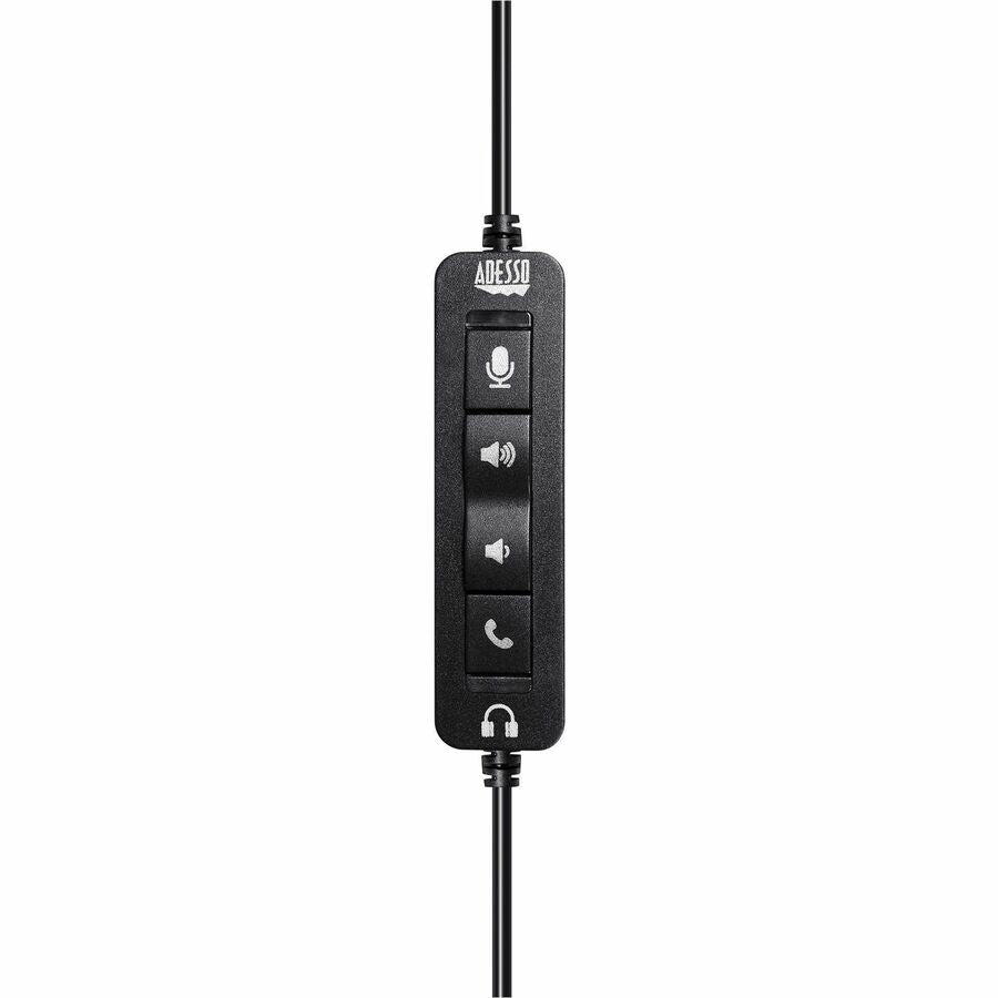 Adesso Headset with Push to talk, Volume +/-, Answer/End Call Controls — Xtream-P4T-TAA
