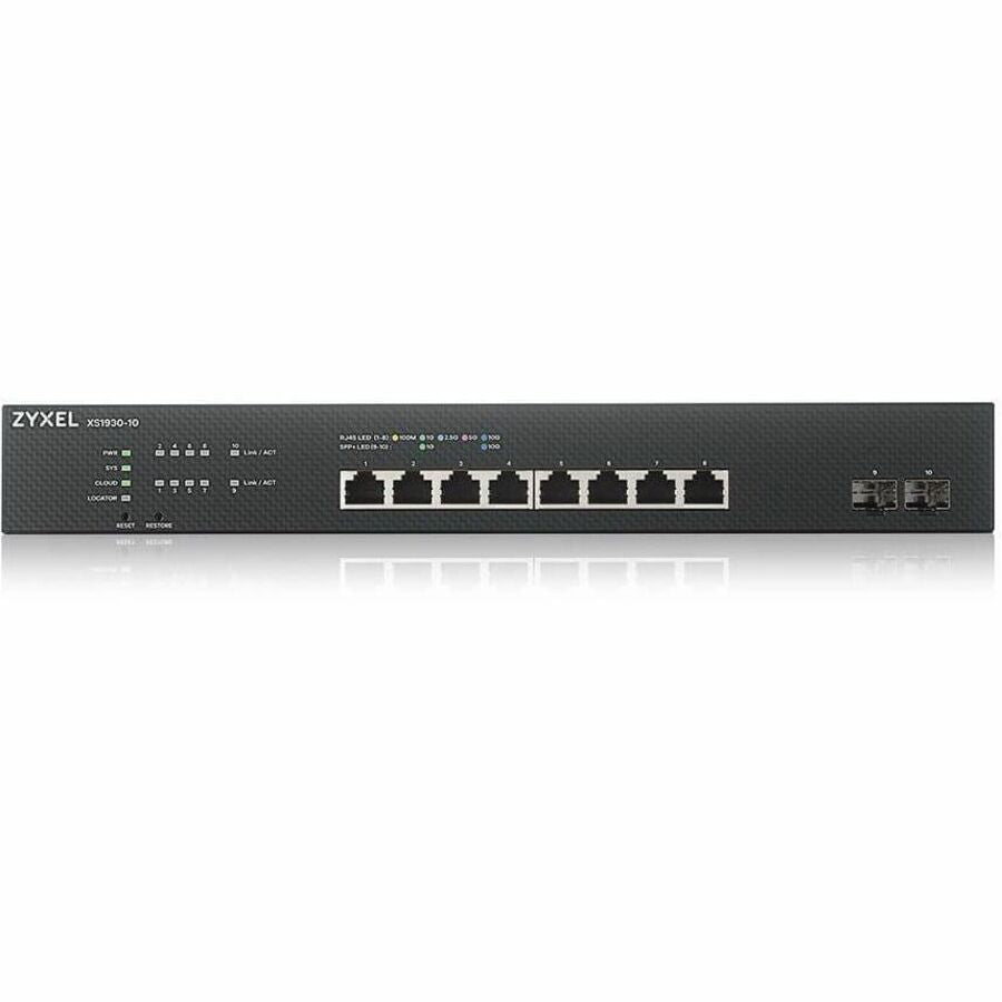 ZYXEL XS1930-10 8-Port 10G Multi-Gigabit L3 Smart Nebula Cloud Managed Switch with 2 10G SFP+ Uplinks — XS1930-10