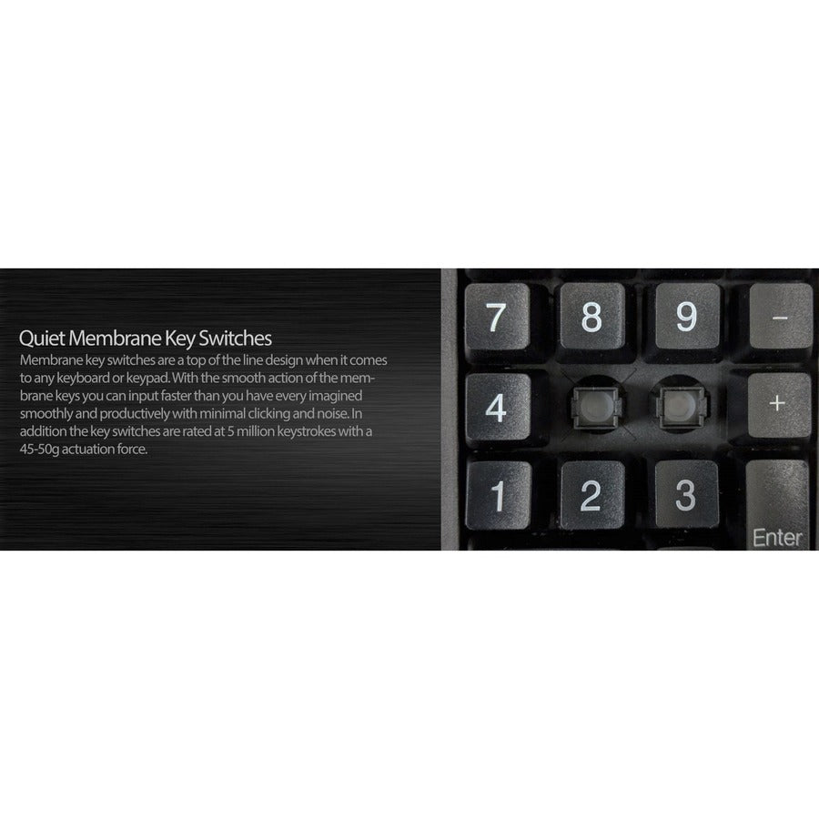 Adesso Antimicrobial Waterproof Numeric Keypad with Wrist Rest Support — AKB-618UB