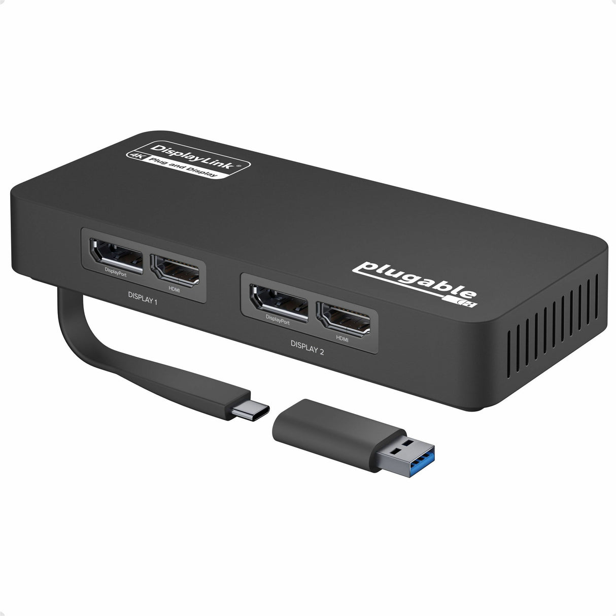 Plugable 4K DisplayPort and HDMI Dual Monitor Adapter for USB 3.0 and USB-C — USBC-6950U