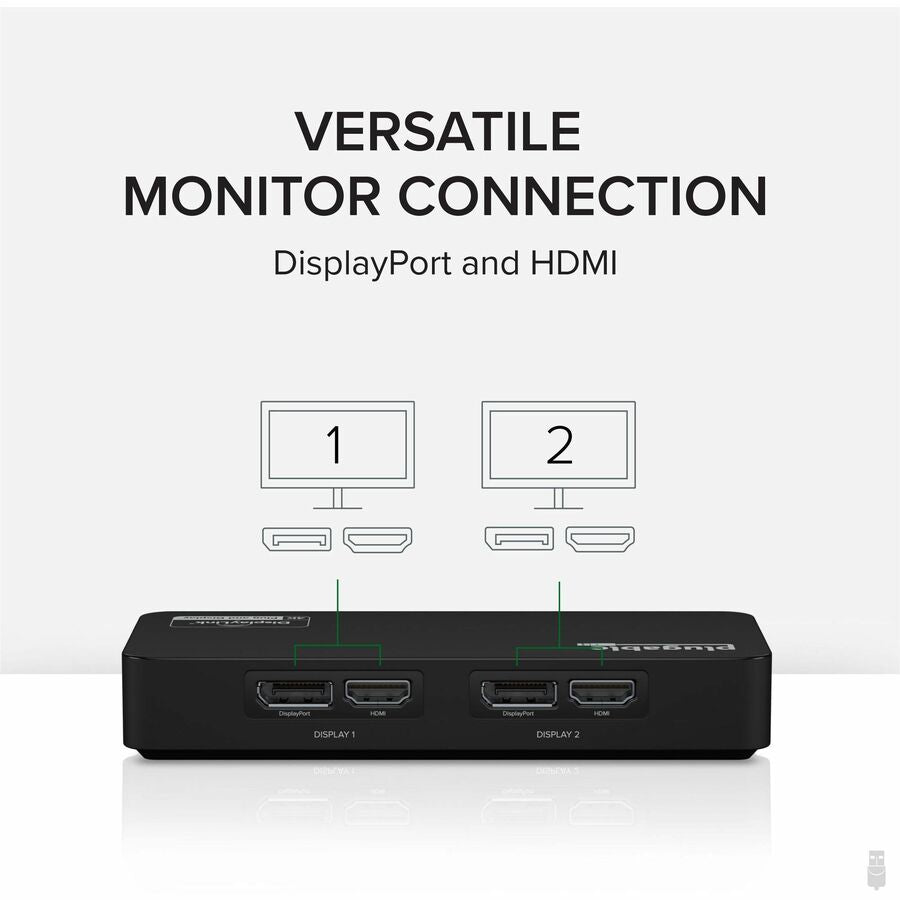 Plugable 4K DisplayPort and HDMI Dual Monitor Adapter for USB 3.0 and USB-C — USBC-6950U