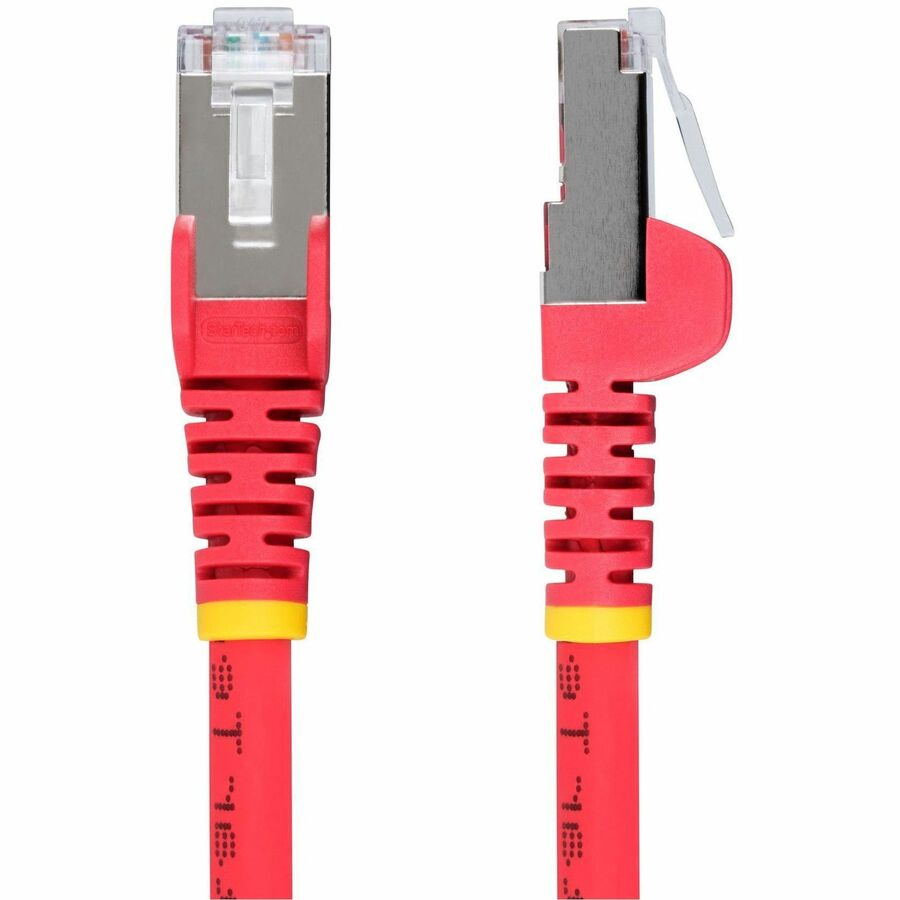 StarTech.com 1ft Red CAT6a Ethernet Cable, Snagless RJ45, 10G, 100W PoE, S/FTP, LSZH, 27AWG Pure Copper, 500MHz, Shielded Network Patch Cord — NLRD-1F-CAT6A-PATCH