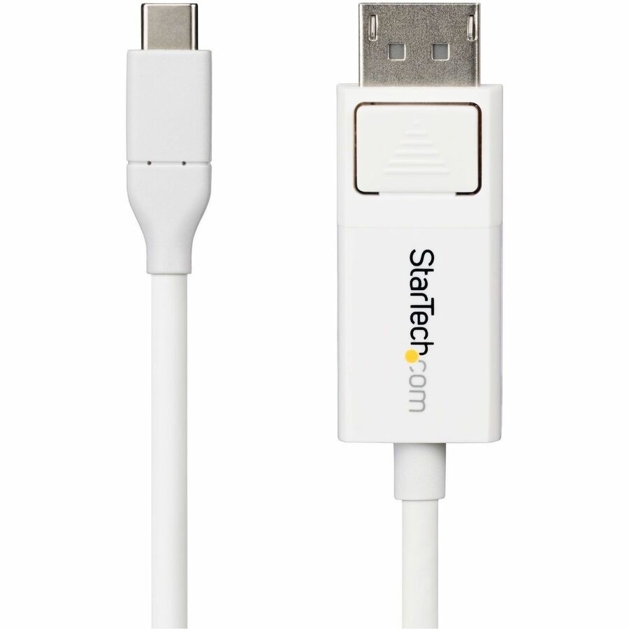 StarTech.com 6ft (2m) USB-C to DisplayPort 1.2 Cable 4K 60Hz, Reversible DP to USB-C / USB-C to DP Video Adapter Monitor Cable, HDR, White — CDP2DP2MBW