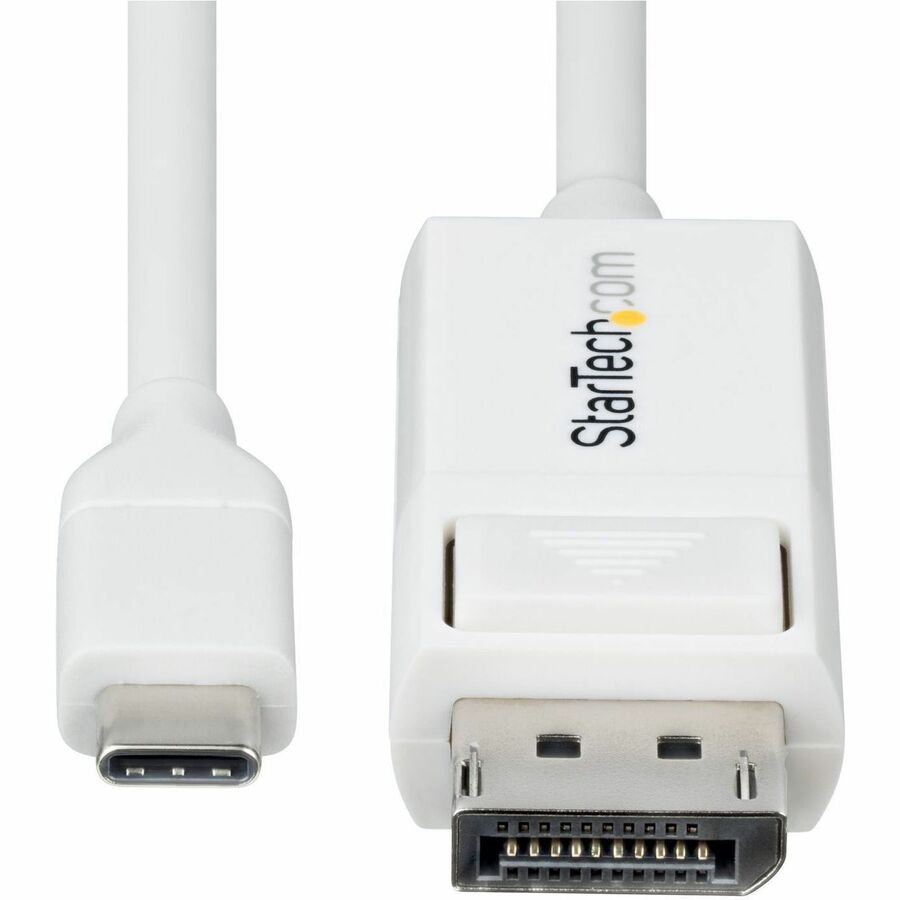StarTech.com 6ft (2m) USB-C to DisplayPort 1.2 Cable 4K 60Hz, Reversible DP to USB-C / USB-C to DP Video Adapter Monitor Cable, HDR, White — CDP2DP2MBW