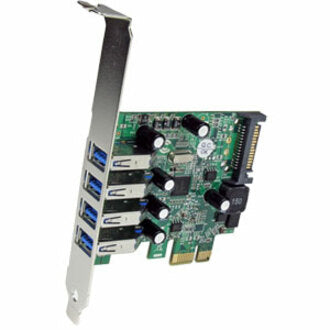StarTech.com 4 Port PCI Express PCIe SuperSpeed USB 3.0 Controller Card Adapter with UASP - 5Gbps - SATA Power — PEXUSB3S4V