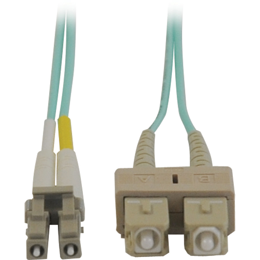 Eaton Tripp Lite Series 10Gb Duplex Multimode 50/125 OM3 LSZH Fiber Patch Cable (LC/SC) - Aqua, 2M (6 ft.) — N816-02M