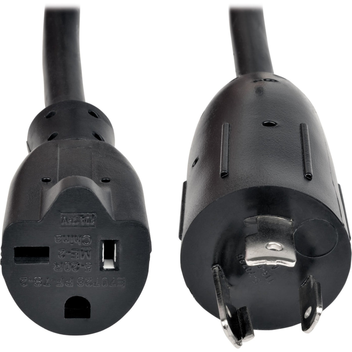 Eaton Tripp Lite Series Power Cord Adapter, NEMA L5-20P to NEMA 5-20R - Heavy-Duty, 20A, 125V, 12 AWG, 6-in. (15.24 cm), Black — P046-06N