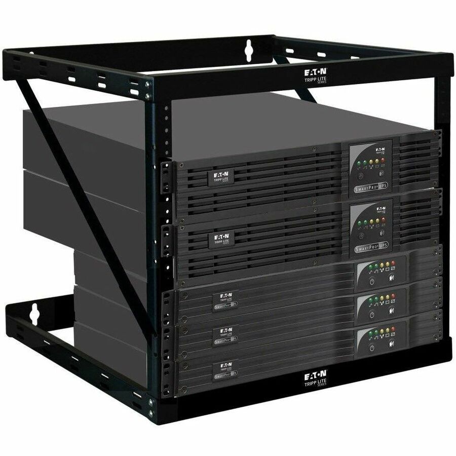 Eaton Tripp Lite Series SmartRack 12U Heavy-Duty Flat-Pack Low-Profile Switch-Depth Wall-Mount 2-Post Open Frame Rack — SRWO12UHD