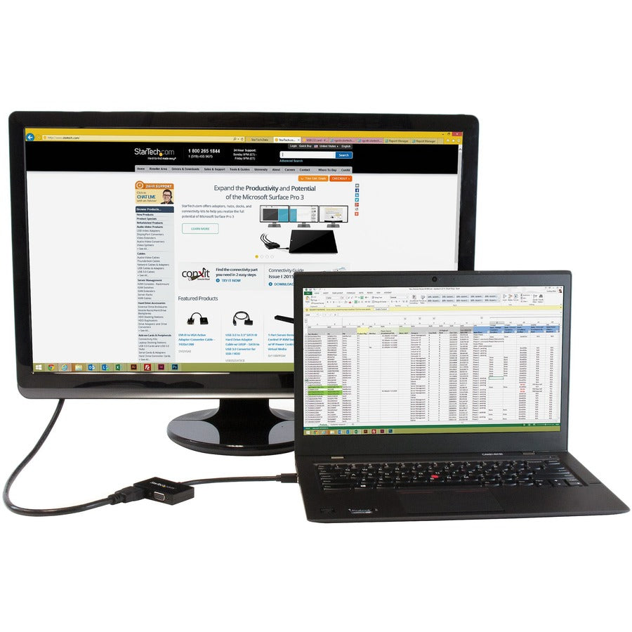 StarTech.com Travel A/V Adapter: 2-in-1 Mini DisplayPort to HDMI or VGA Converter — MDP2HDVGA