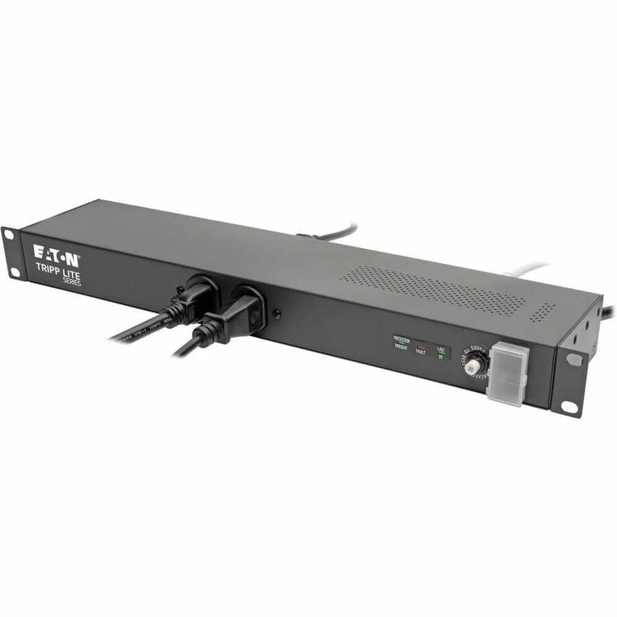 Eaton Tripp Lite Series Isobar 12-Outlet Network Server Surge Protector, 15 ft. (4.57 m) Cord with 5-20P Plug, 3840 Joules, Diagnostic LEDs, 1U Rackmount — IBAR12-20ULTRA