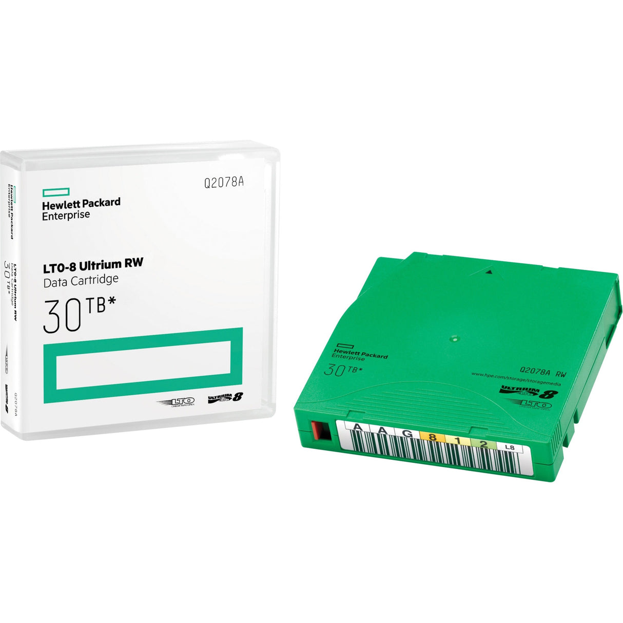 HPE LTO-8 Ultrium 30TB RW Custom Labeled Library Pack 20 Data Cartridges with Cases — Q2078AL