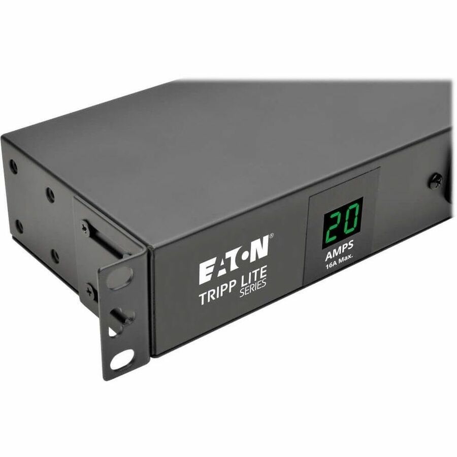 Eaton Tripp Lite Series 2kW Single-Phase Local Metered PDU + ISOBAR Surge Suppression, 3840 Joules, 100-127V Outlets (12 5-20R, 2 5-15R), L5-20P/5-20P, 15 ft. (4.57 m) Cord, 1U Rack-Mount — PDUMH20-ISO