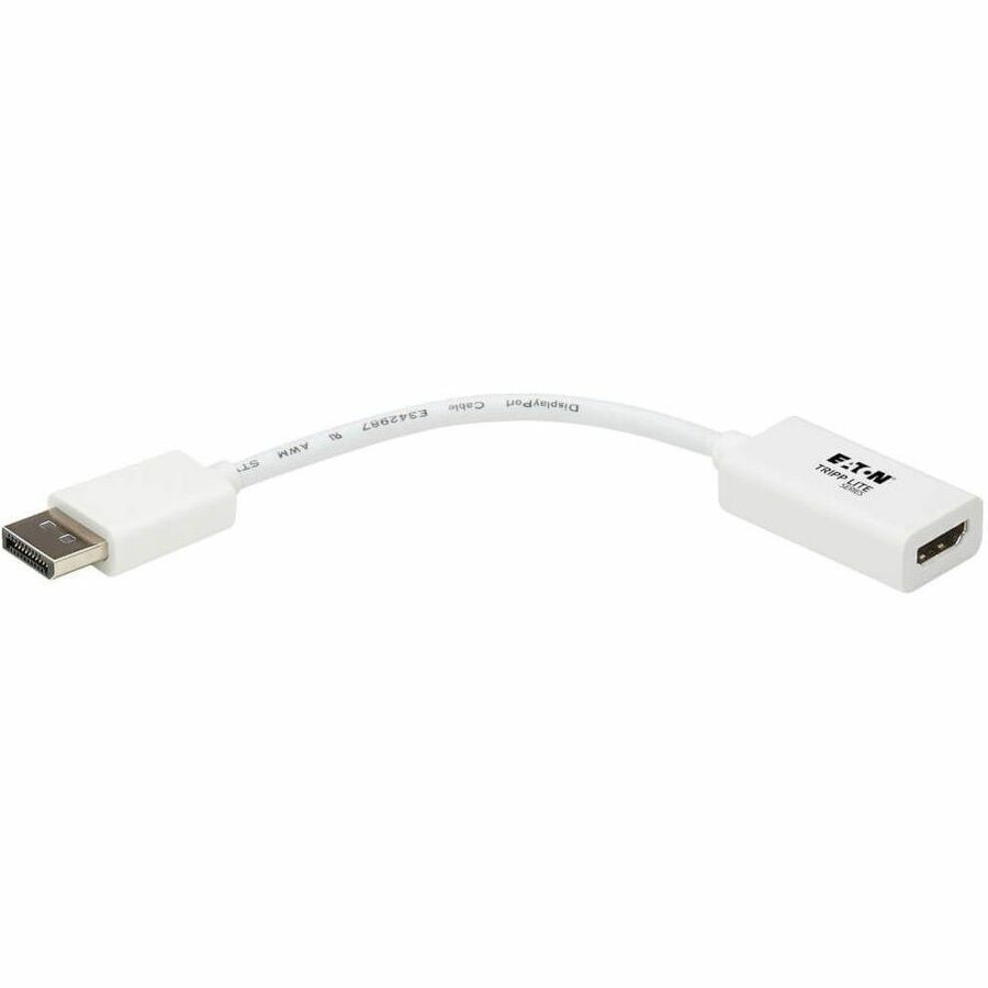Eaton Tripp Lite Series DisplayPort to HDMI Active Adapter (M/F) - 4K 60Hz, HDR, DP 1.2, HDCP 2.2, White, 6 in. — P136-06N-HDR-W