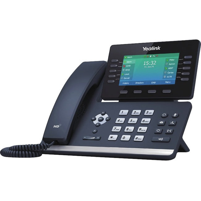 Yealink SIP-T54W IP Phone - Corded/Cordless - Corded/Cordless - Bluetooth, Wi-Fi - Wall Mountable, Desktop - Classic Gray — 1301081