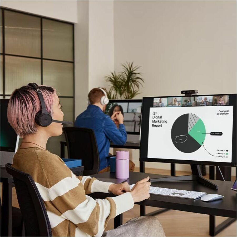 Cisco Dual-Ear, Carbon Black Headset Bundle — HS-WL-722-BUNA-C
