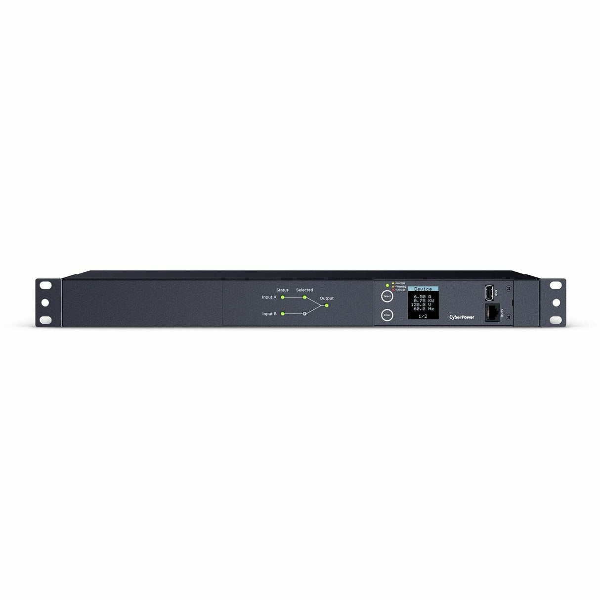CyberPower PDU24001 Single Phase 100 - 120 VAC 15A Metered ATS PDU — PDU24001