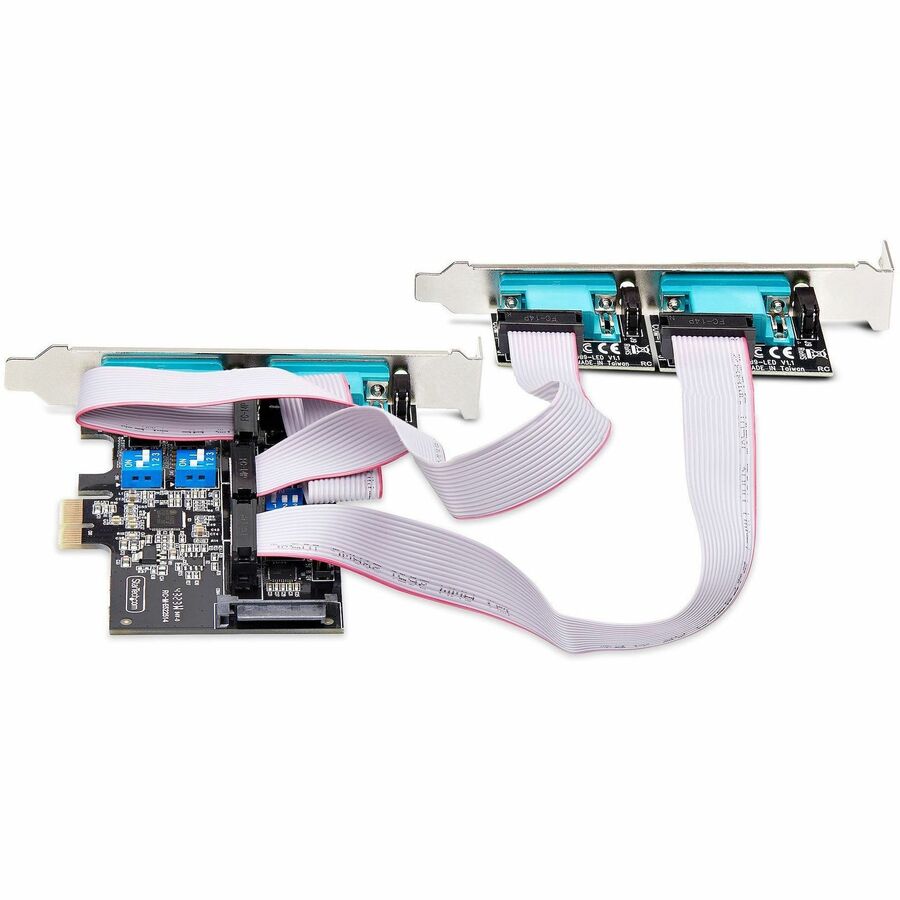 StarTech.com 4-Port Serial PCIe Card, Quad-Port RS232/RS422/RS485 Card, 16C1050 UART, ESD Protection, Windows/Linux, TAA-Compliant — PS74ADF-SERIAL-CARD