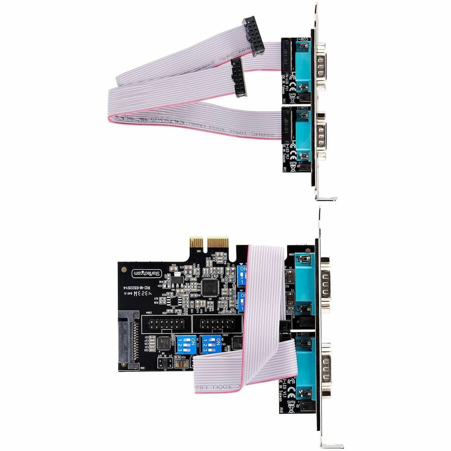 StarTech.com 4-Port Serial PCIe Card, Quad-Port RS232/RS422/RS485 Card, 16C1050 UART, ESD Protection, Windows/Linux, TAA-Compliant — PS74ADF-SERIAL-CARD