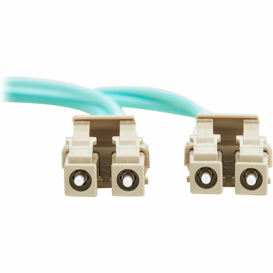 Eaton Tripp Lite Series 10Gb Duplex Multimode 50/125 OM3 OFNP Fiber Patch Cable (LC/LC) - Aqua, 3 m (9.8 ft.), TAA — N820-03M-TAA