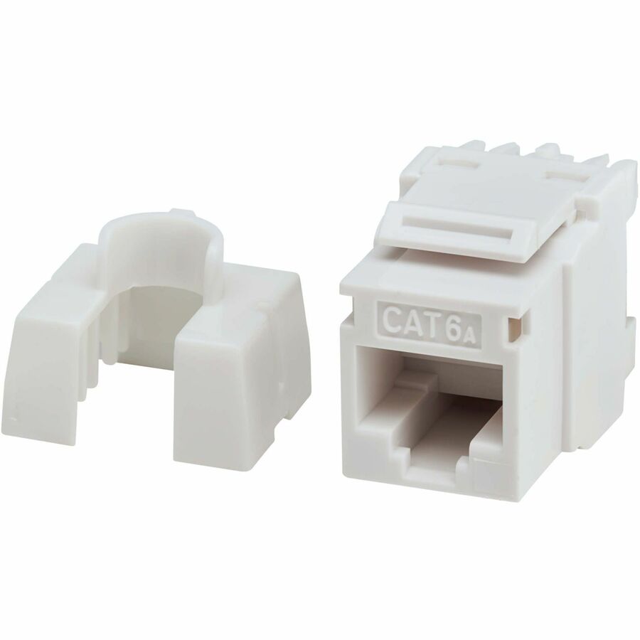 Eaton Tripp Lite Series Cat6a Keystone Jacks, 25 Pack - 4PPoE Compliant, 110/Krone, 568A/B, RJ45 Ethernet, White, TAA — N238-025-WH-6A