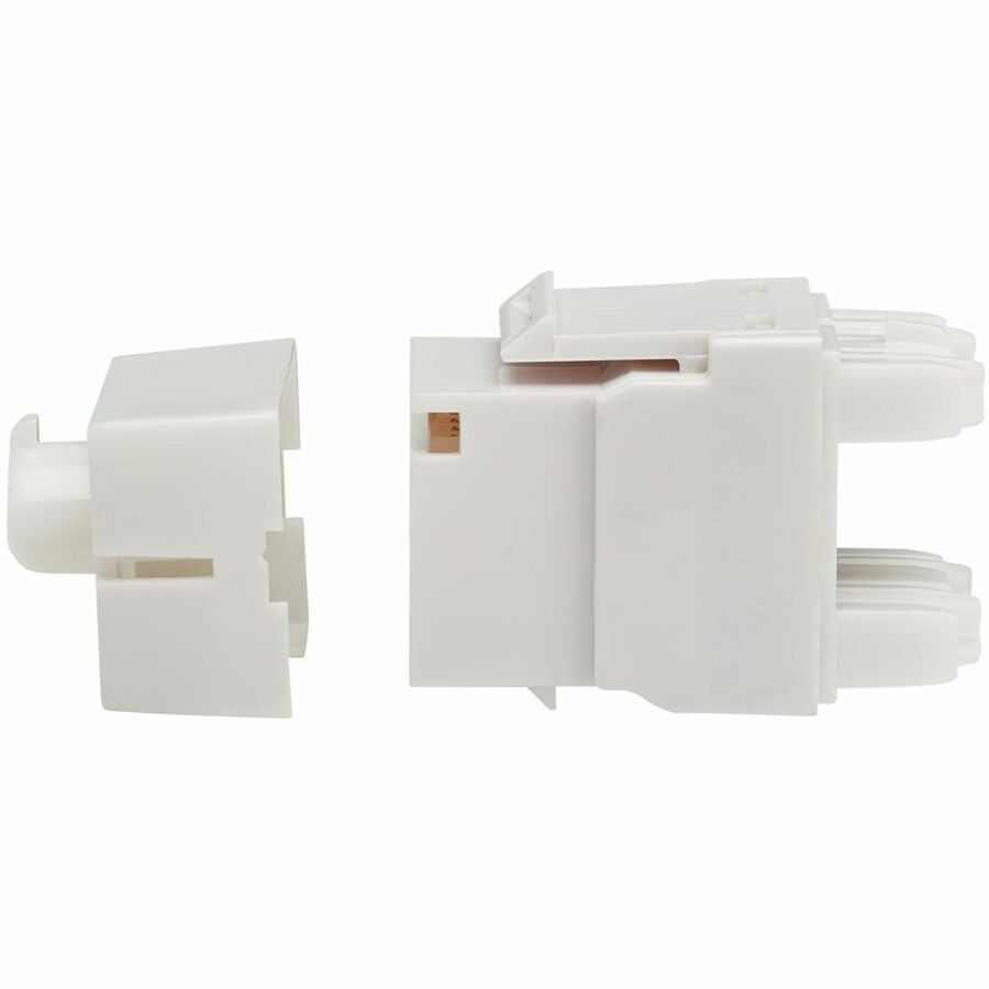 Eaton Tripp Lite Series Cat6a Keystone Jacks, 25 Pack - 4PPoE Compliant, 110/Krone, 568A/B, RJ45 Ethernet, White, TAA — N238-025-WH-6A
