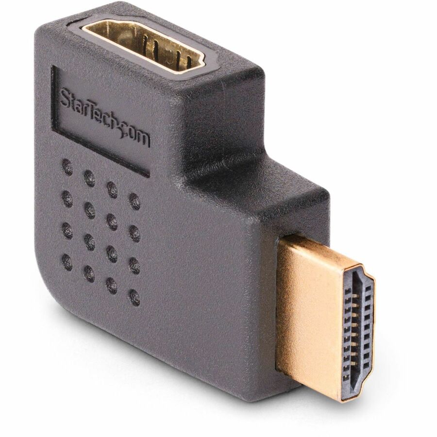 StarTech.com Right Angle HDMI 2.0 Adapter, Male to Female, Horizontal 90-Degree Angled HDMI Port Saver, 4K 60Hz, High Speed HDMI Connector Extension — HDMI2HDMIMFRA