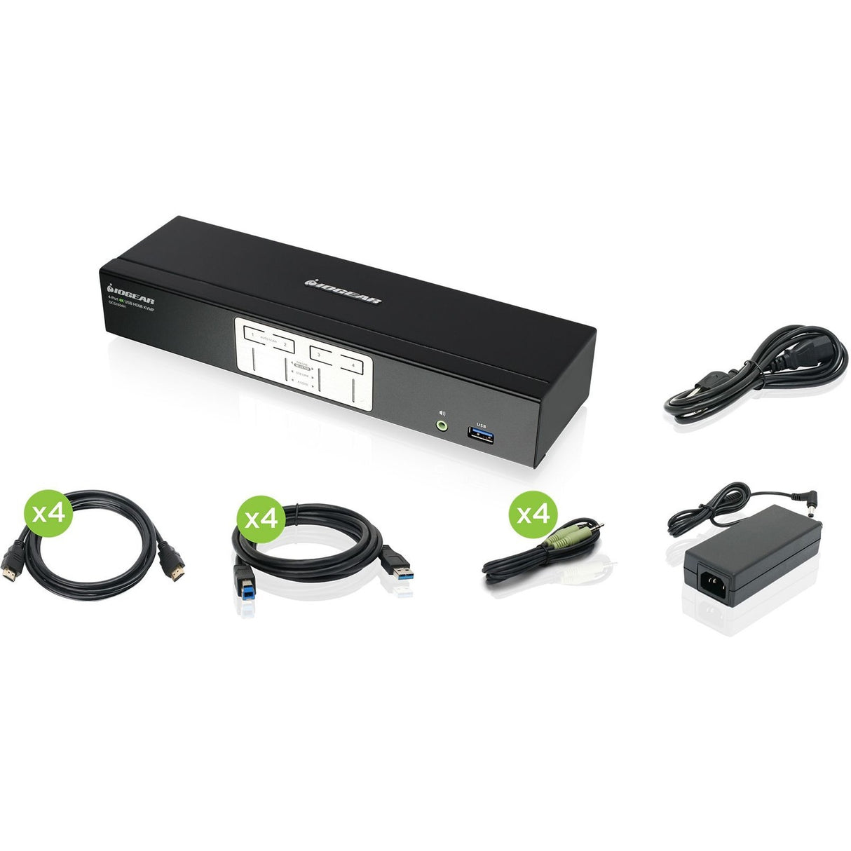 IOGEAR 4-Port 4K KVMP Switch with HDMI Connection, USB 3.0 Hub, and Audio (TAA) — GCS1934H