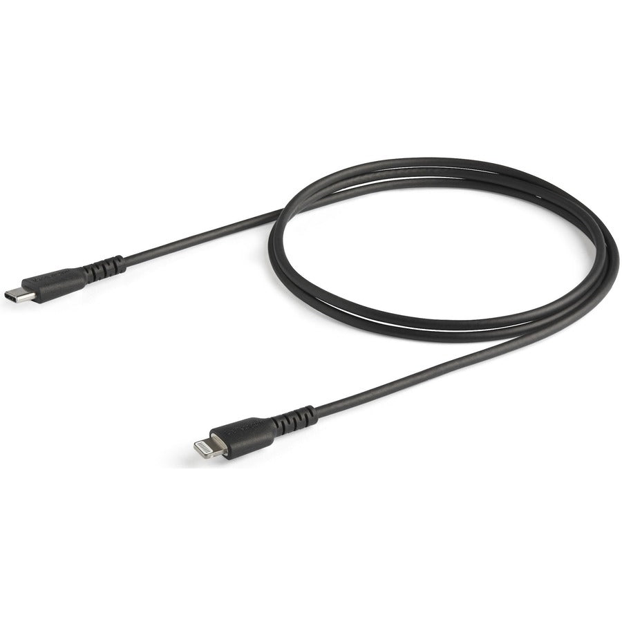 StarTech.com 3 foot/1m Durable Black USB-C to Lightning Cable, Rugged Heavy Duty Charging/Sync Cable for Apple iPhone/iPad MFi Certified — RUSBCLTMM1MB