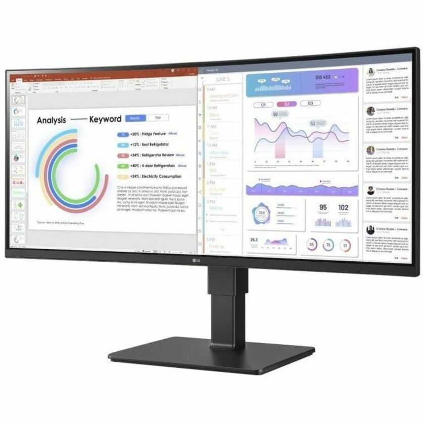 LG Ultrawide 34BQ77QE-B 34" Class UWQHD Curved Screen LED Monitor - 21:9 - Textured Black — 34BQ77QE-B