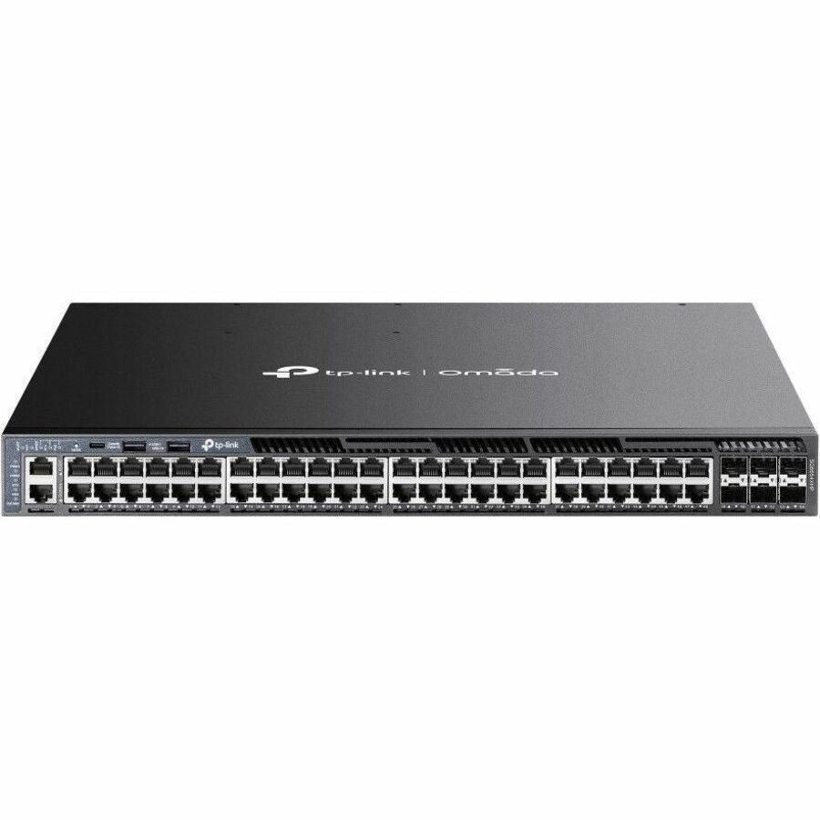 TP-Link Omada 48-Port Gigabit Stackable L3 Managed PoE+ Switch with 6 10G Slots — SG6654XHP