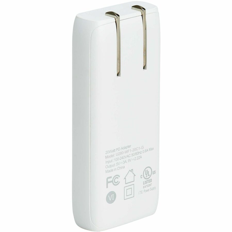 Eaton Tripp Lite Series 20W USB-C GaN Wall Charger - Ultra Slim, PD 3.0 Fast Charging, White — U280-WF1-20C1-G