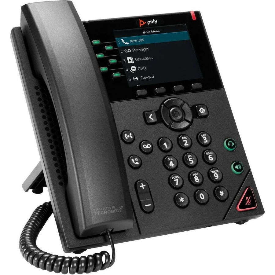 Poly VVX 350 6-Line IP Phone and PoE-enabled GSA/TAA — 89B71AA#ABA