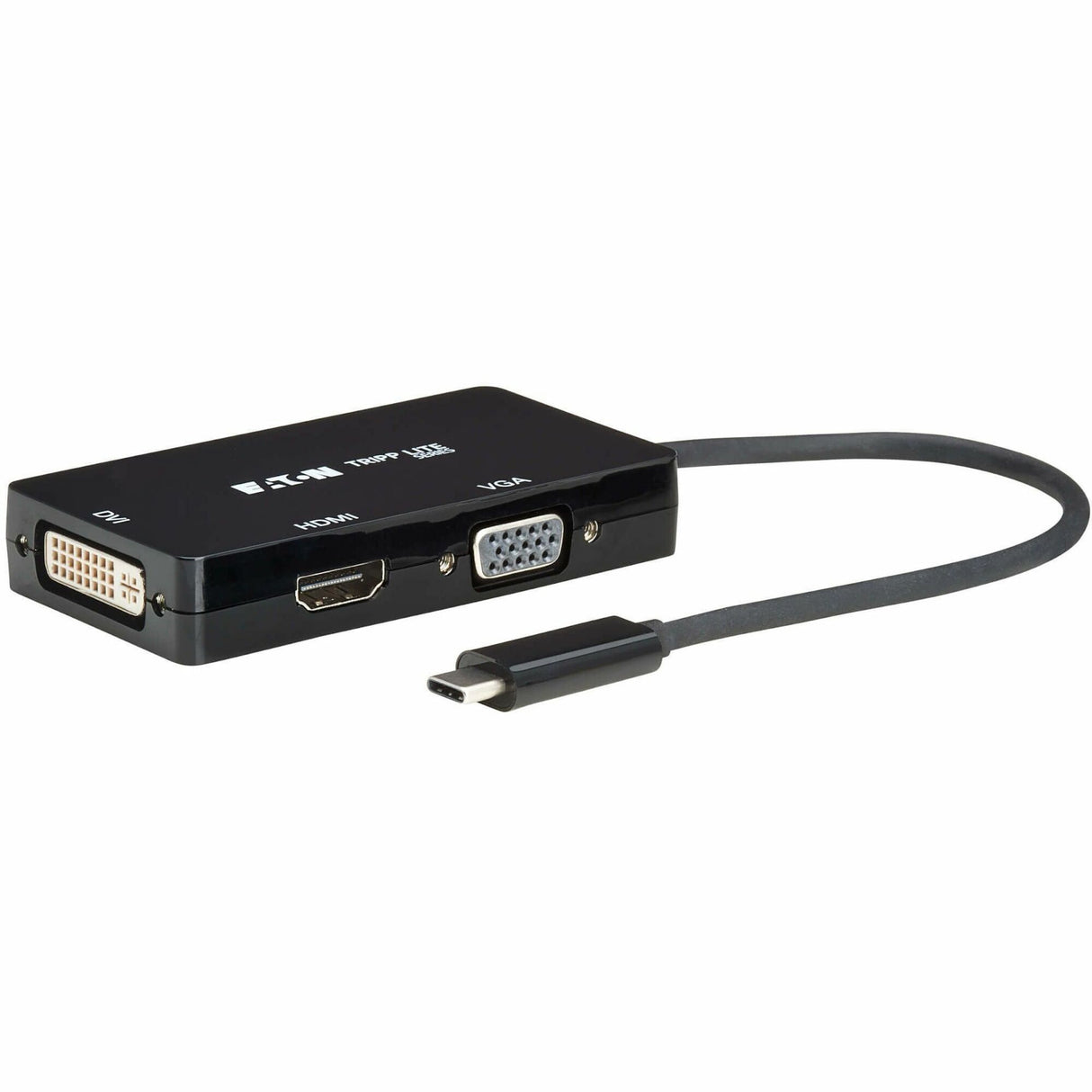 Eaton Tripp Lite Series USB-C Multiport Adapter (M/3xF) - 4K 60 Hz HDMI, DVI, VGA, HDCP, Black — U444-06NHDV4K6B