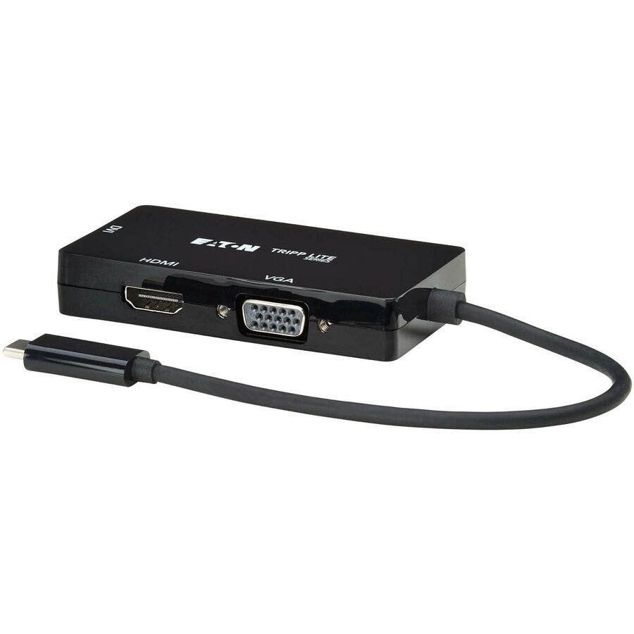 Eaton Tripp Lite Series USB-C Multiport Adapter (M/3xF) - 4K 60 Hz HDMI, DVI, VGA, HDCP, Black — U444-06NHDV4K6B
