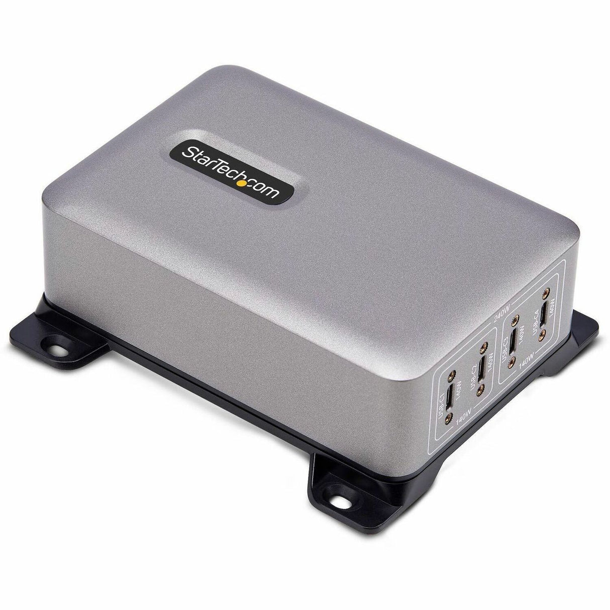StarTech.com 4-Port Multi-Device USB-C Charger, 240W Total, Single Port 140W EPR, Screw Locking Ports, Ideal for Boardrooms — 424DNA-USB-C-CHARGER