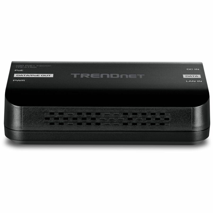 TRENDnet 10G PoE+ Injector, TPE-315GI, Convert Non-PoE Port to a PoE+ Port, PoE (15.4W) or PoE+ (30W), 10GBASE-T Compliant, Up to 100m (328 ft.), Black — TPE-315GI