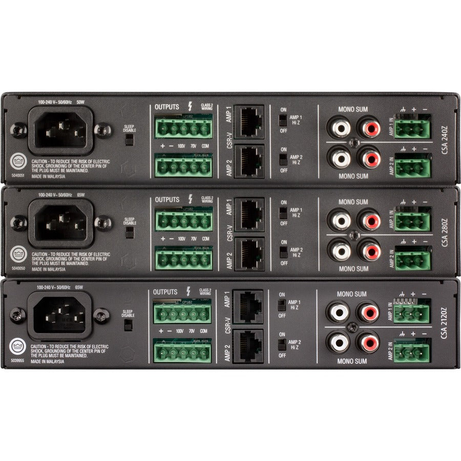JBL Commercial Commercial 280Z Amplifier - 160 W RMS - 2 Channel - Black — NCSA280Z-U-US